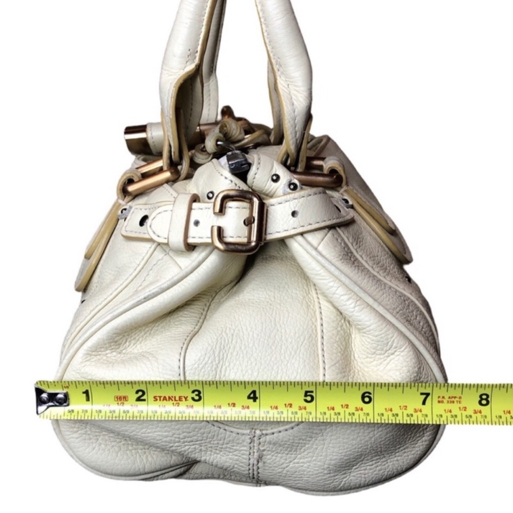 CHLOE PADDINGTON Small Ivory Leather Bag Removable Strap Lock and Key NWOT - Picture 15 of 16